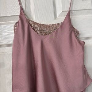 Free People Intimately Turn It On Tank Top Sequin Bandeau Camisole Pink Rose XS